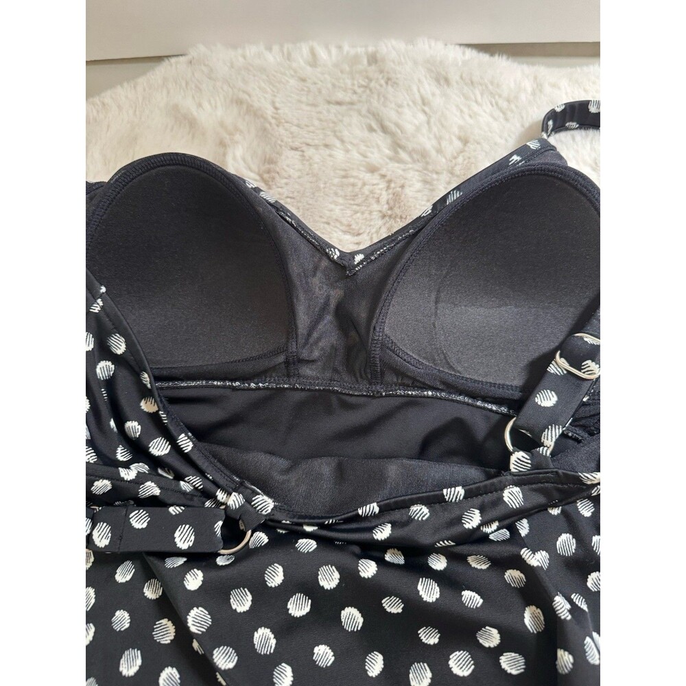 Swim Solutions Galactica Printed Tiered Tankini Top Black Size 14 EUC  Slimming - Picture 6 of 9
